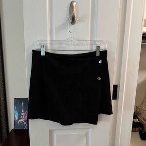 Zara black suede mini skort